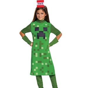 Minecraft Creeper Halloween Costume Green Block